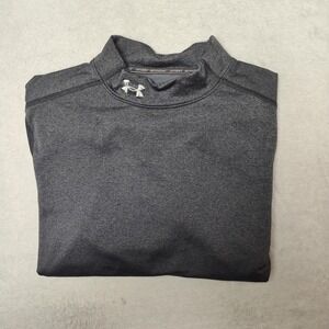 Under Armour Shirt Womens Large Gray Mock Neck Thermal Stretch Coldgear‎ 1215968